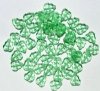 50 10x8mm Transparent Light Green Leaf Beads